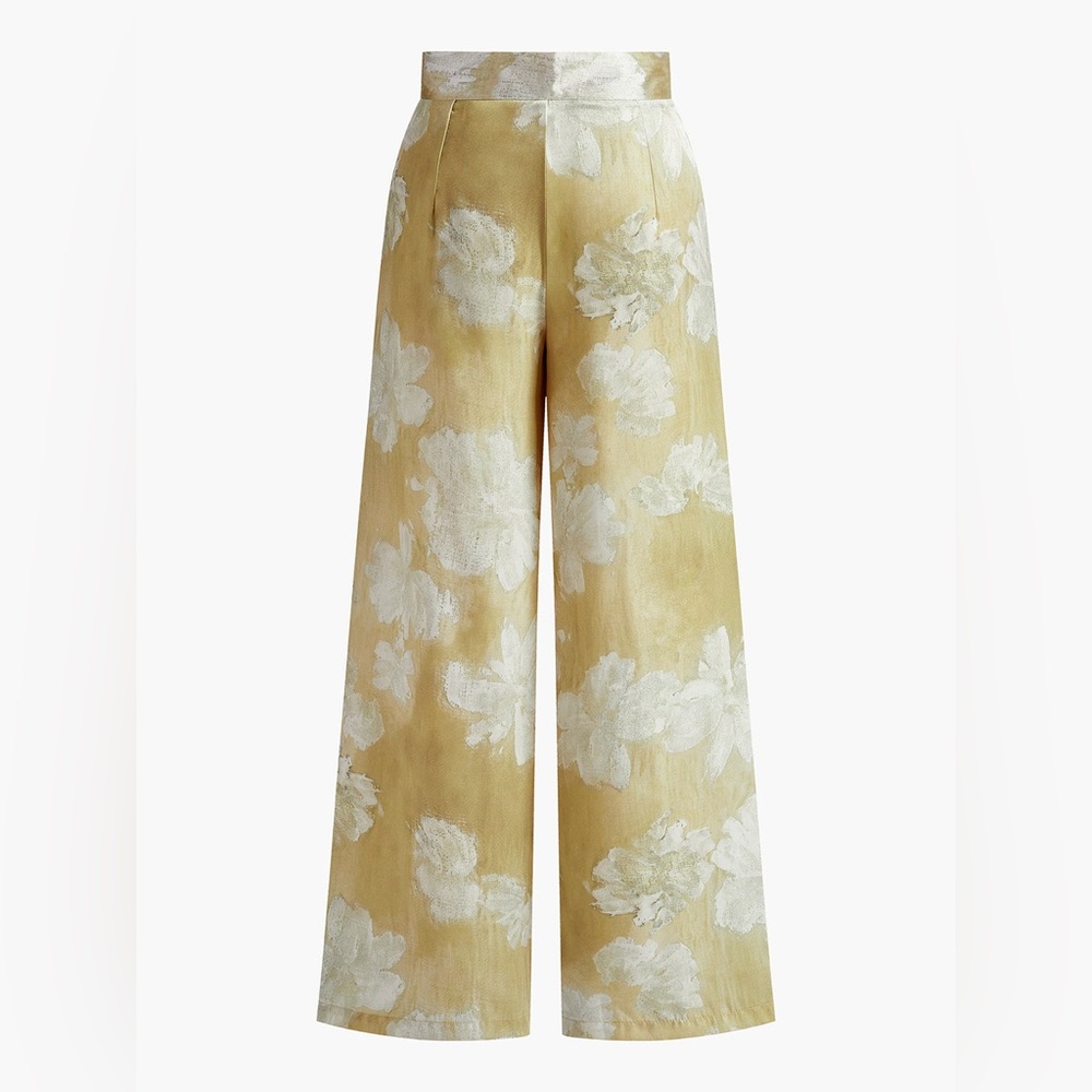 CoMMENSE Romance Floral Printed Straight Pants COLOR - Apricot, size XS NWT